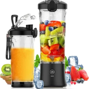 Novo copo liquidificador portátil de 4000mAh com capacidade de 600ml, lâmina de 10 pontas e motor potente. Ideal para shakes, smoothies e outras bebidas. Perfeito para uso externo.