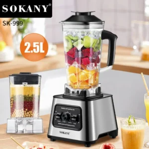 1 Sokany Plug Type 2.5L Multifuncional Quebra-Gelo, Liquidificador, Triturador de Gelo, Panela de Cozinha SK-999 6000W de Alta Potência