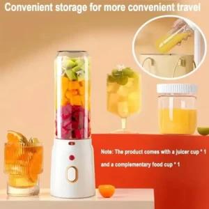 Liquidificador Elétrico Portátil de 450ml, 40W, Recarregável via USB, Sem Fio, Potente, Ideal para Smoothies, Milkshakes, Sucos e Outros Alimentos.