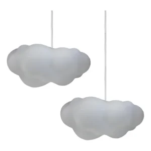 Kit 2 Luminárias Pendente Nuvem Teto Infantil Branca Usare