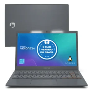 Notebook Positivo Vision C14 Lumina BAR Celeron 4GB 256GB eMMC Tela 14 Polegadas HD Antirreflexo Linux Tecla Link – Cinza