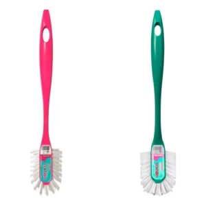 2x Escova Longo Alcance Multiuso Limpeza Cozinha Pia Banheir Verde