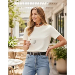 Blusa Manga Curta Estonada Feminina Hering Versátil Verão