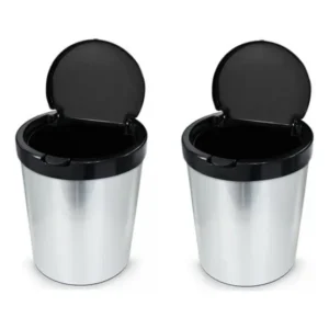 Kit 2 Cesto De Lixo Banheiro Cozinha Lixeira Tampa Click 10l
