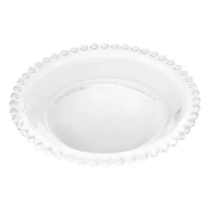 4 Pratos Wolff Pearl De Cristal 14cm Incolor Lisa