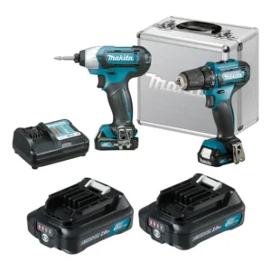 Kit Parafusadeira Furadeira Makita Clx224sax 12v Com Maleta Azul-turquesa
