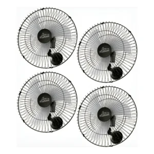 Kit 4 Ventiladores Parede 60cm Premium Preto 170w Ventidelta 60 Cm Preto 127/220v Natural Plástico 3