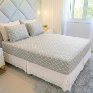 Jogo De Lençol Cama Casal Size 3 Peças Box Estampado Com Elástico Malha 100% Algodão Cozzilar Toque Macio Hotel Pousada Modelo 14
