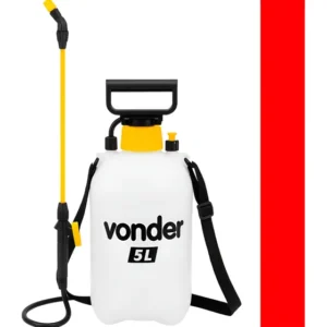 Pulverizador Manual 5 Litros Alta Pressão Bico Ajustável Branco