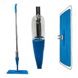 Mop Rodo Esfregão Vassoura Spray Com Limpeza Reservatório Azul
