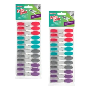 Pregador De Roupas Emborrachado Esfrebom - Varal 24 Unidades