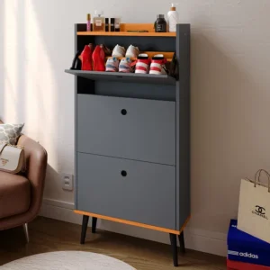 Sapateira Organizadora RPM Móveis Cinza Cinamomo 3 Gavetas 18 Pares