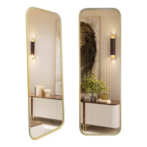 Espelho Retangular Corpo Inteiro Moldura Em Metal Pinterest 150x50cm Dourado Briel Design