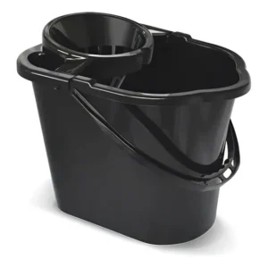 Balde Espremedor De Mop P/ Limpeza Em Geral 14 Litros Preto Preto