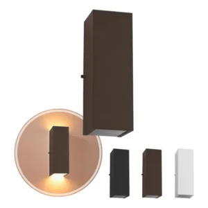 Arandela 2 Focos Fachos Grande 30cm Alumínio 2xp/e27 St2771 Estrutura Marrom