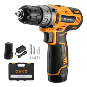 Furadeira Sem Fio Deko 3/8'' 2 Baterias Maleta e Acessórios