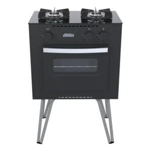 Fogão 2 Bocas Mini Cook Preto Fosco Gás Glp Venax Preto