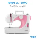 Máquina De Costura Reta Futura Jx-2040 Portátil Elgin Cor Branco/Rosa - Imagem 4