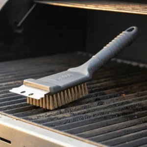 Escova Limpa Grelha Churrasqueira Inox Espatula 2 Em 1 Uso