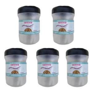 5 Pote Militar Hermético Sanremo Plástico 540ml Campo Oferta Tampa Preta