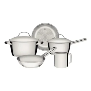 Conjunto De Panelas Tramontina Fogão De Indução Allegra 5 Pç Cor Aço inoxidável
