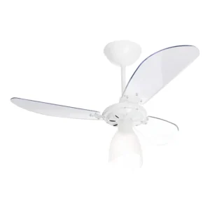 Ventilador De Teto New Cristal Light 3 Pás Cor da estrutura Branco Cor das pás Transparente Venti-Delta