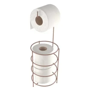 Suporte Papel Higienico De Chao Pratico Rose Gold Stolf