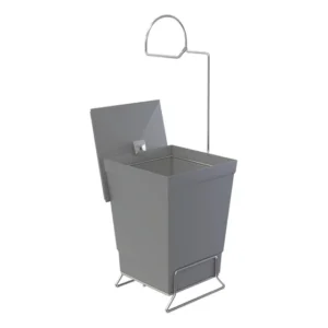 Lixeira Com Suporte Cromado De Papel Higiênico Cinza - Stolf Cinza