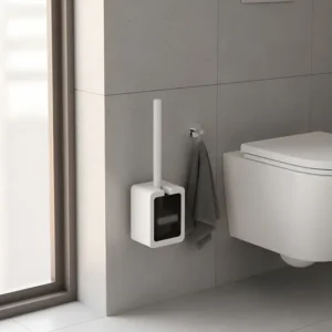 Escova Sanitária Cabo Ergonômico Suporte Parede Plástico