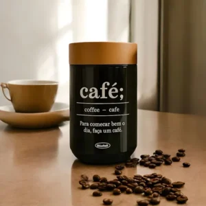 Porta Mantimentos Plug Para Café Preto Plasútil 1.15l