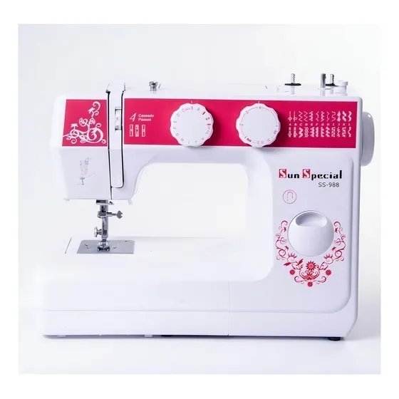 Máquina de Costura Portátil Sun Special Sun Lady SS-988 24 Pontos Vermelha