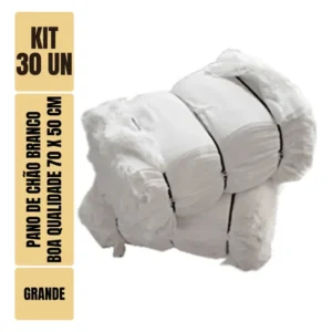 Pano De Chão Branco Alvejado 70 X 50 Cm - Neves - Grande - Tipo Saco Duplo Kit C/ 30 Unidades