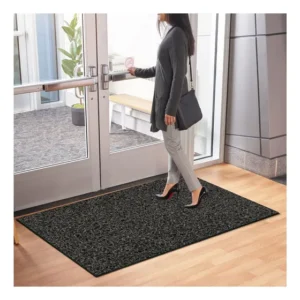 Tapete Capacho 180x50 Liso 12mm Antiderrapante Cor Cinza-escuro