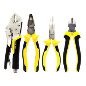 Jogo De Alicate Universal Pressão Corte Meia Cana Kit Com 4