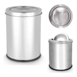 Lixeira Inox 3l Basculante Banheiro Cozinha Escritório Powermaid