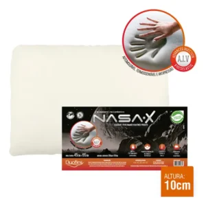 Travesseiro Nasa X Duoflex Altura 10cm Para Fronha 45x65cm Antiácaro Capa Malha 100% algodão