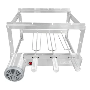 Grill Elétrico Inox 3 Espetos Cúbico Cor Motor Lado Esquerdo