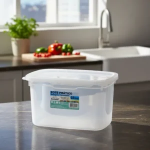Kit 5 Potes 2,200ml Bpa Free Transparente Microondas Marmita Transparente