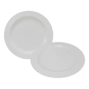 Kit Prato Redondo 28cm Raso Melamina Branco C/ 12 Und Branco Lisa