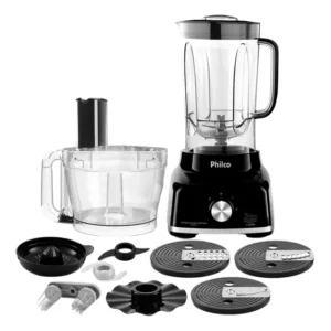 Multiprocessador 9 Em 1 C/ Batedeira 1700w Turbo Pró Philco Preto 110v