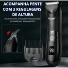 Aparador Pelos Kemei Km-1840 Unissex Barbeador Prova D'agua Preto 127/220v - Imagem 8