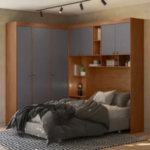 Guarda-roupa Santos Andirá Master Lugano Cor Jatoba/grafite