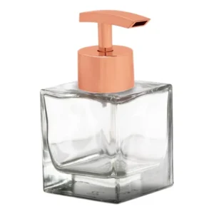 Porta Sabonete Líquido Vidro Cubo 100ml Rose Seven Glass