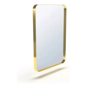 Espelho Retangular Com Moldura Metal 1,00 X 80 Banheiro Luxo