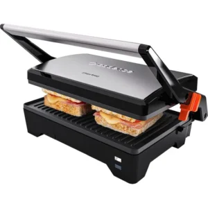 Grill Cadence Inox Chapa Firme Cor Preto