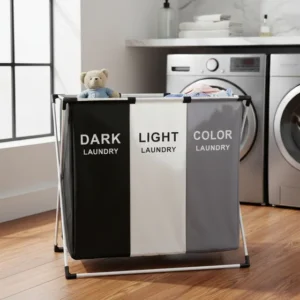 Cesto Roupa Suja Compartimentos Guardar Caixa Saco Dobravel