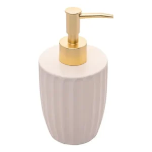 Porta Sabonete Lyor Liquido Cerâmica Canelatta Creme 390ml Creme