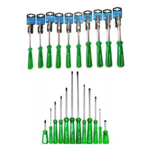 Kit Chave Fenda Philips 12 Peças + Jogo Canhão 10 Peças Cromo Vanádio