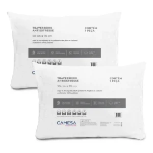 Kit 2 Travesseiros Antiestresse Carbono 50x70cm Camesa