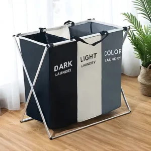 Cesto De Roupa Suja Com Divisoria 3 Compartimentos Multiuso Colorido